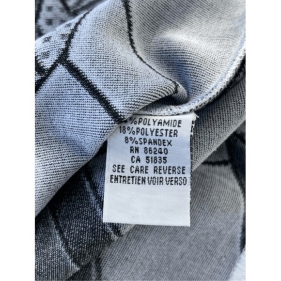 Ravel Geometric Print Jacket Ruched Front White Black Career Size M - Picture 4 of 5